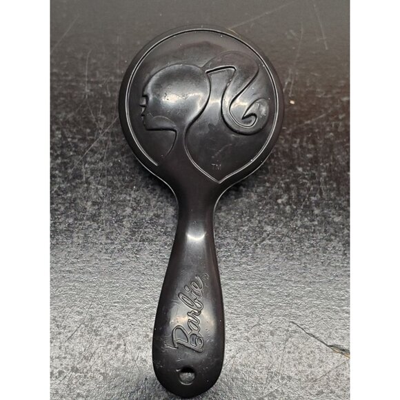 Barbie Doll-Sized Black Hairbrush With Barbie Logo & Silhouette - Picture 1 of 3